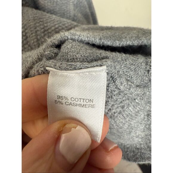 J.Jill Pure Jill Cotton Cashmere Blend Pullover Sweater Womens Large Gray Kimono - Picture 3 of 5